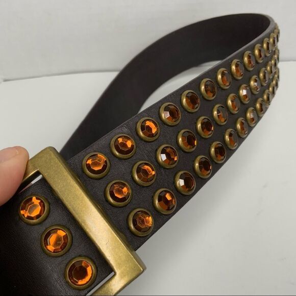 Betsy Johnson leather embellished belt. - Picture 8 of 8